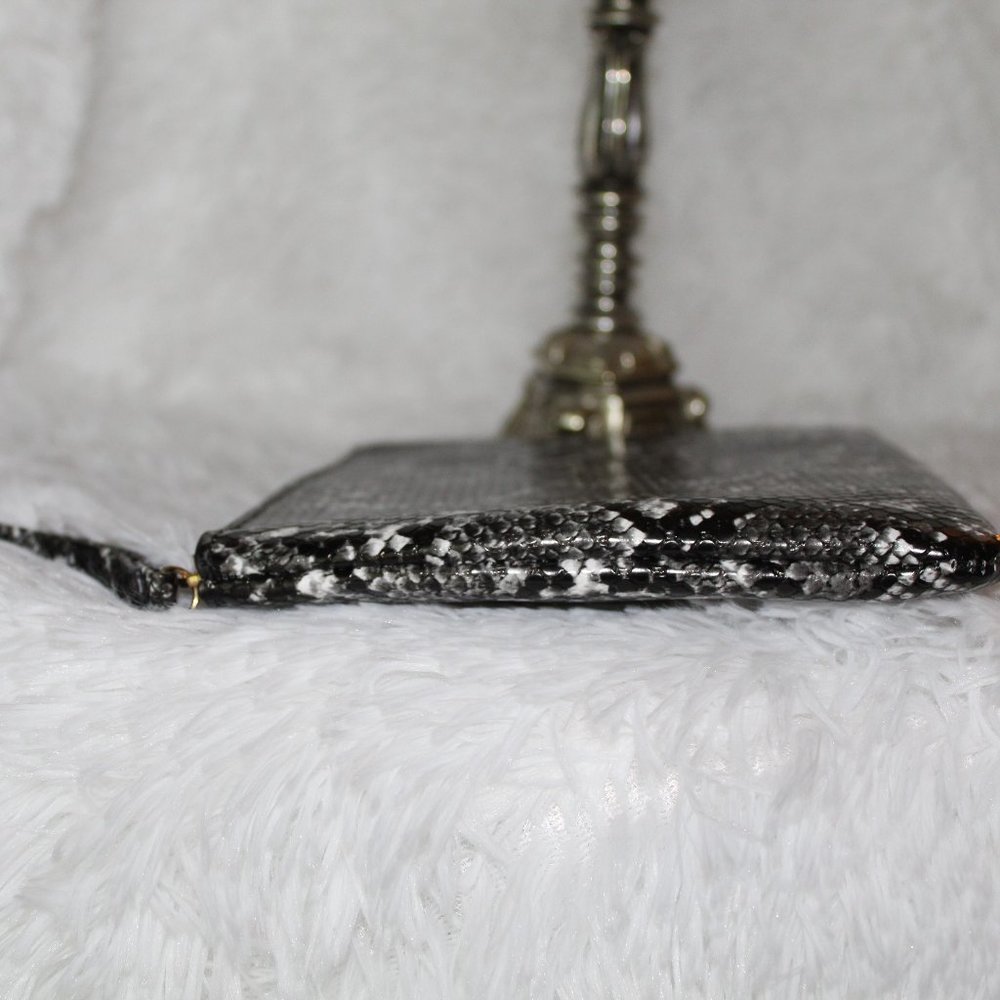 Faux Leather Python Print Wristlet - image 3